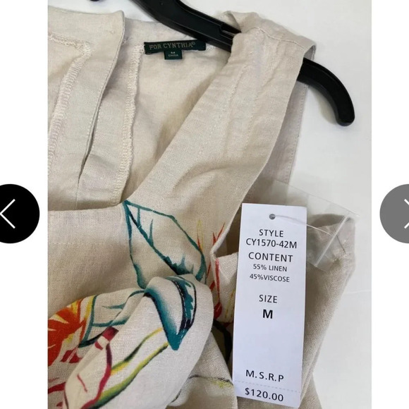 For Cynthia Cy1570-42m Women's Beige Squair Neck Short Casual Dress Size… - Picture 7 of 13